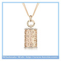 Hot sale 18k gold Austrian crystal hollow magic perfume bottle shape sweater necklace